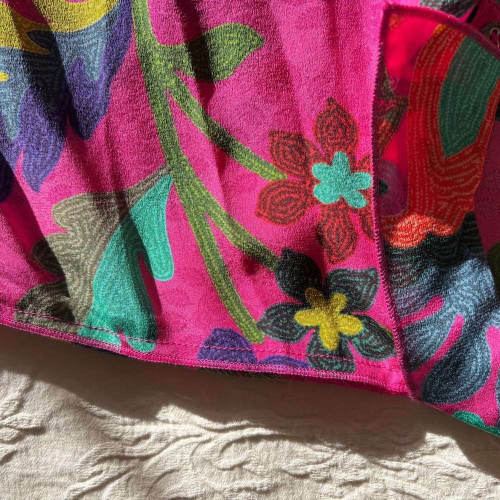Johnny Was Martijn Shirt Fuschia and green-Size Medium - Picture 3 of 12